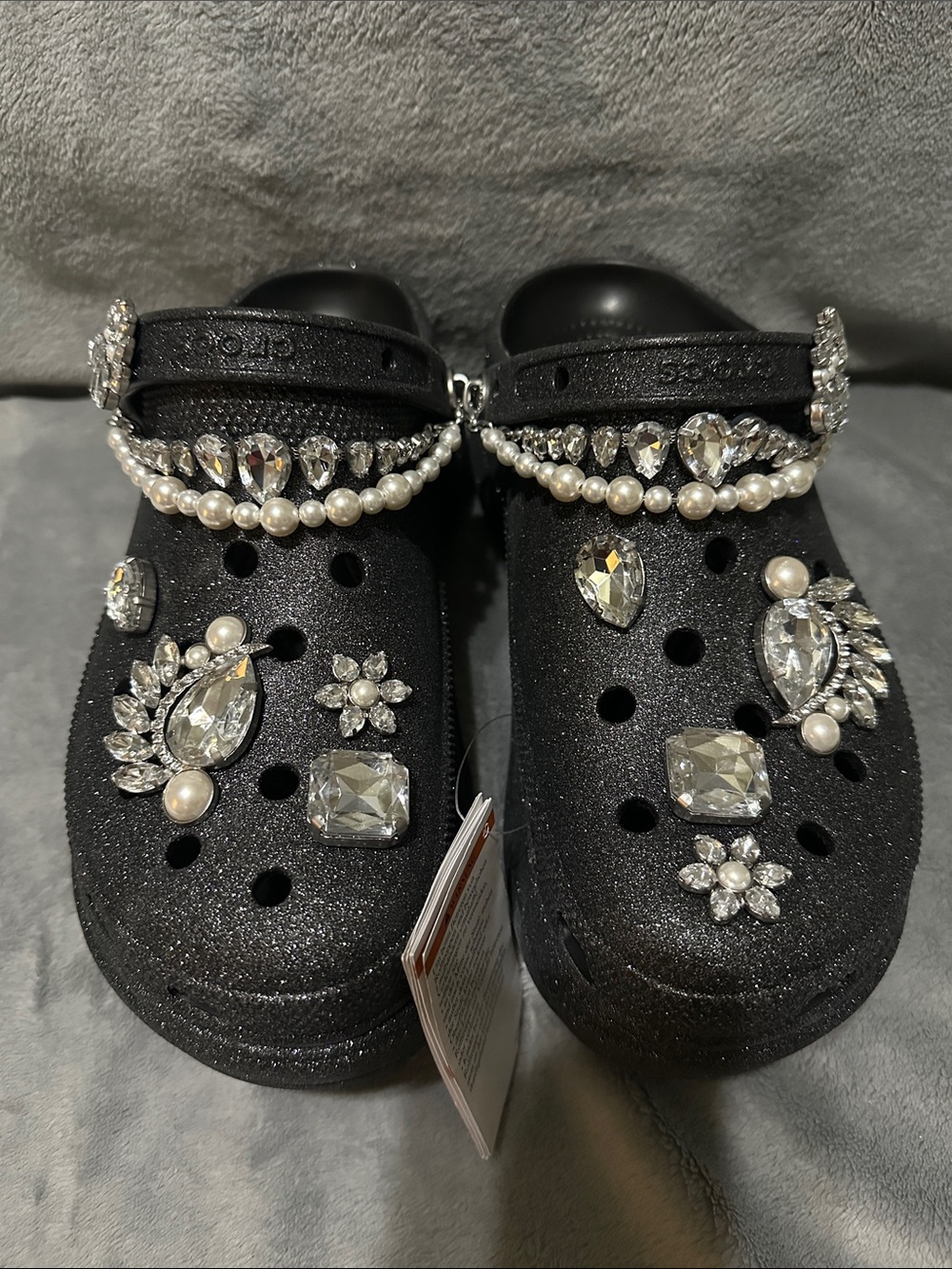 NWOB Women's Crocs Bae Wedding Glitter Platform Clogs - Size 11 - Picture 6 of 14